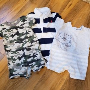 Set of 3 Boys Rompers 3Mo